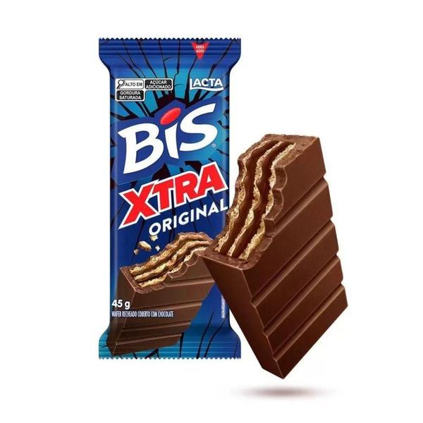 Bis Xtra Ao Leite Lacta Kit Com 10 Unidades De 45G Imagem de Bis Xtra Ao Leite Lacta Kit Com 10 Unidades De 45G