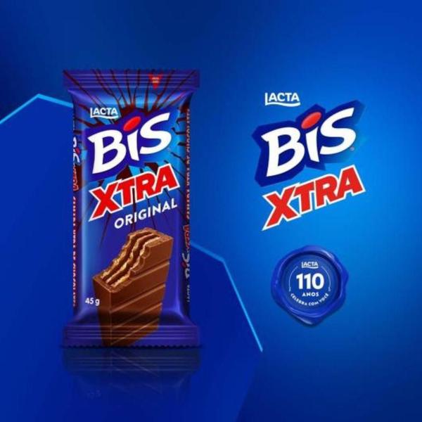 Bis Xtra Ao Leite Lacta Kit Com 10 Unidades De 45G Imagem de Bis Xtra Ao Leite Lacta Kit Com 10 Unidades De 45G