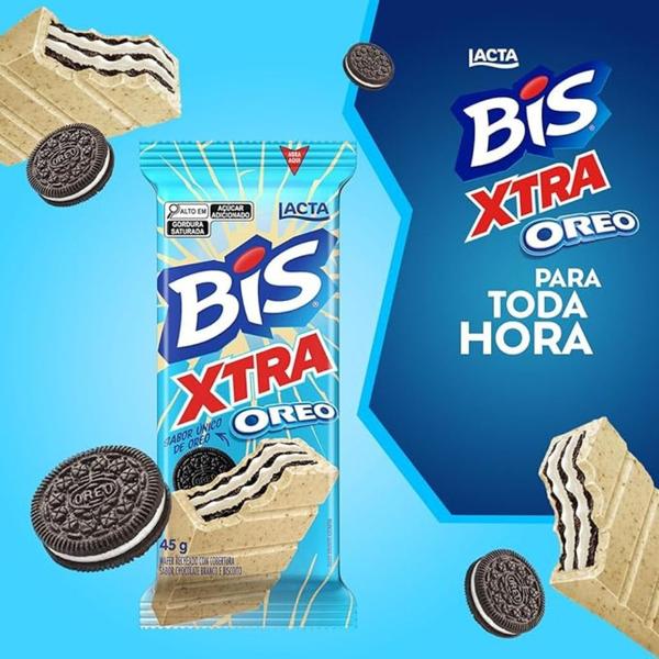 Bis Xtra Oreo Lacta Kit com 3 unidades de 45g Imagem de Bis Xtra Oreo Lacta Kit com 3 unidades de 45g