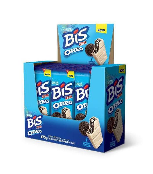 Bis Xtra Oreo Sabor Chocolate Branco E Biscoito 675G - Lacta Imagem de Bis Xtra Oreo Sabor Chocolate Branco E Biscoito 675G - Lacta