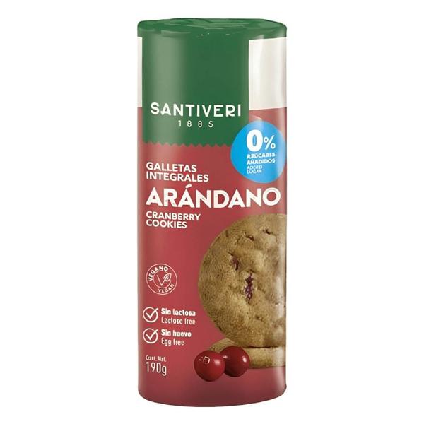 Biscoito Arándano de Cranberry Sem Açúcar Santiveri 190g Imagem de Biscoito Arándano de Cranberry Sem Açúcar Santiveri 190g