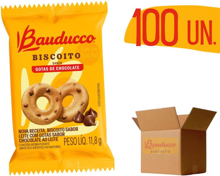 Biscoito Bauducco 11,8g Sabor Gotas de Chocolate - 100 unidades Imagem de Biscoito Bauducco 11,8g Sabor Gotas de Chocolate - 100 unidades