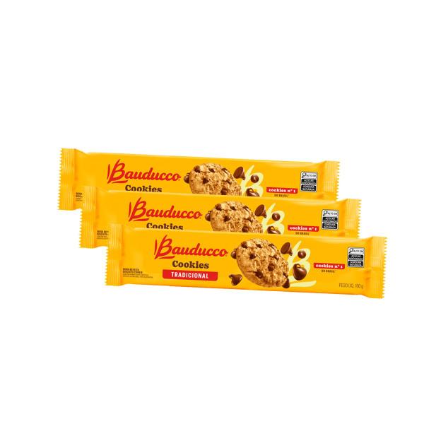 Imagem de Biscoito Bauducco Cookies Tradicional Kit 3