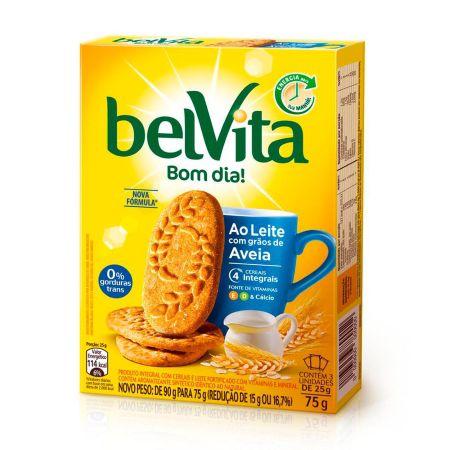 Biscoito Belvita ao Leite com Aveia 75g - 3 pacotinhos com 25g cada Imagem de Biscoito Belvita ao Leite com Aveia 75g - 3 pacotinhos com 25g cada
