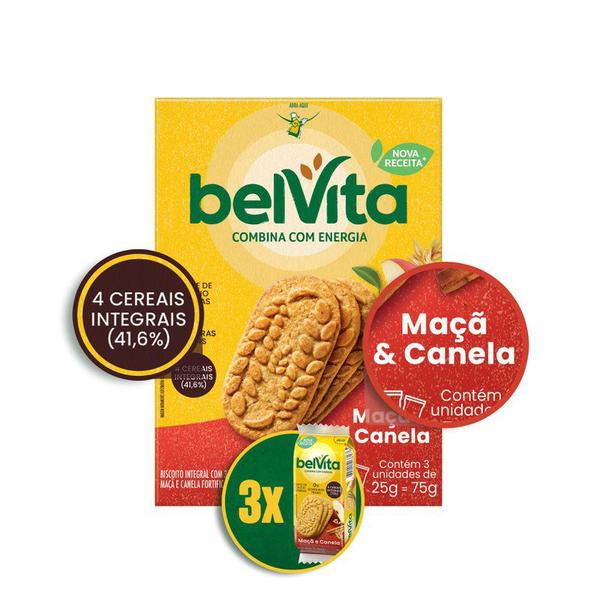 Biscoito BelVita Maçã E Canela Multipack 75g com 3 Unidades de 25g Imagem de Biscoito BelVita Maçã E Canela Multipack 75g com 3 Unidades de 25g