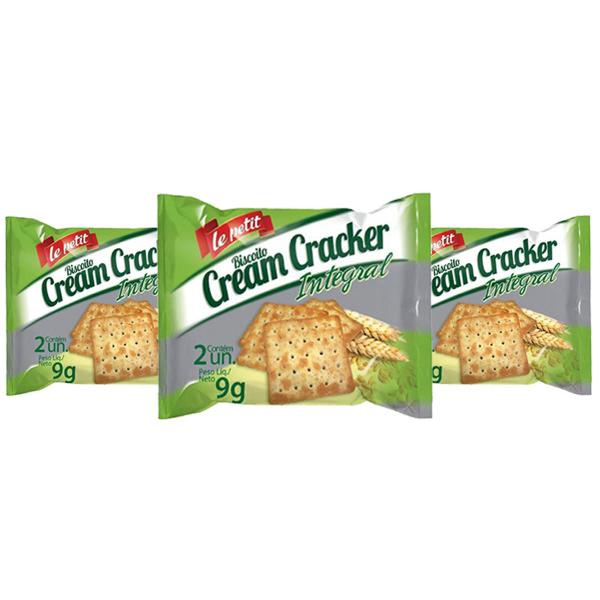 Imagem de Biscoito Bolacha Cream Cracker Integral 9g Sachê Caixa 360un