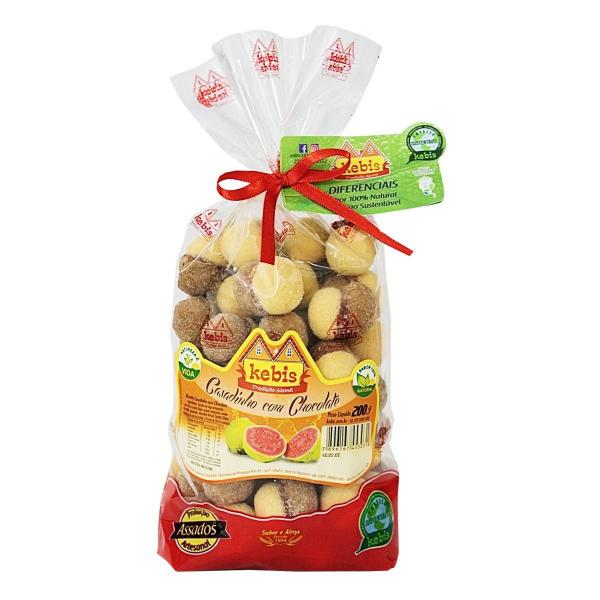 Biscoito Caseiro Casadinho com Chocolate Goiaba Fruta Natural 200g Kebis - KEBIS BISCOITOS CASEIROS Imagem de Biscoito Caseiro Casadinho com Chocolate Goiaba Fruta Natural 200g Kebis
