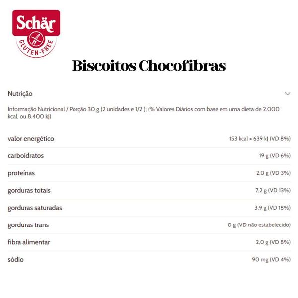 Imagem de Biscoito chocofibras digestive Dr. Schar 150g