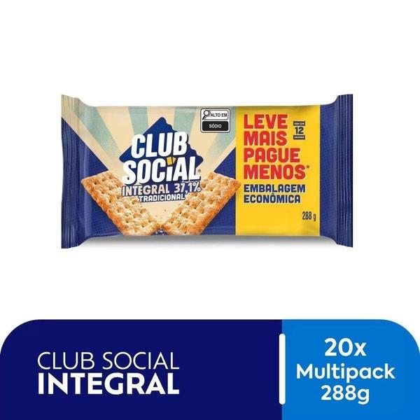 Imagem de Biscoito Club Social Integral Kit 20 Packs De Bolachas 288G