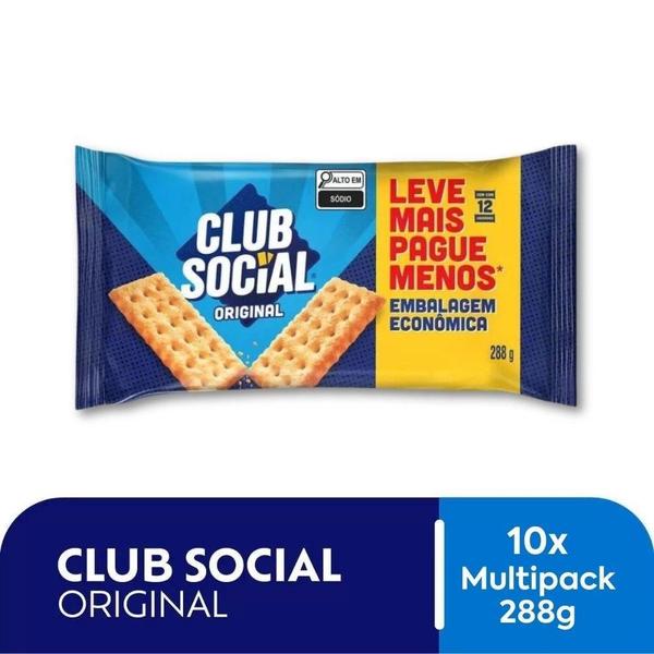 Imagem de Biscoito Club Social Kit 10 Packs De Bolacha 288G