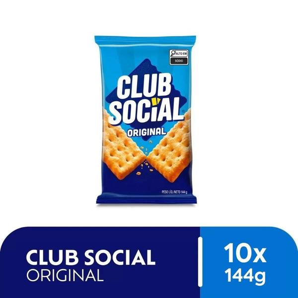 Imagem de Biscoito Club Social Original Kit 10 Packs de 144g - 6x24g