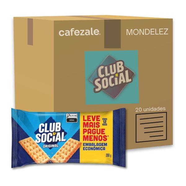 Imagem de Biscoito Club Social Tradicional Kit 20 Packs Bolacha 288g