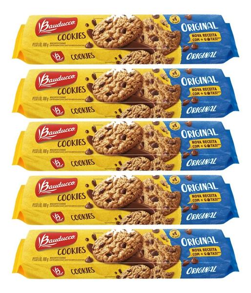 Biscoito Cookies De Chocolate Bauducco Original Kit 5 Imagem de Biscoito Cookies De Chocolate Bauducco Original Kit 5