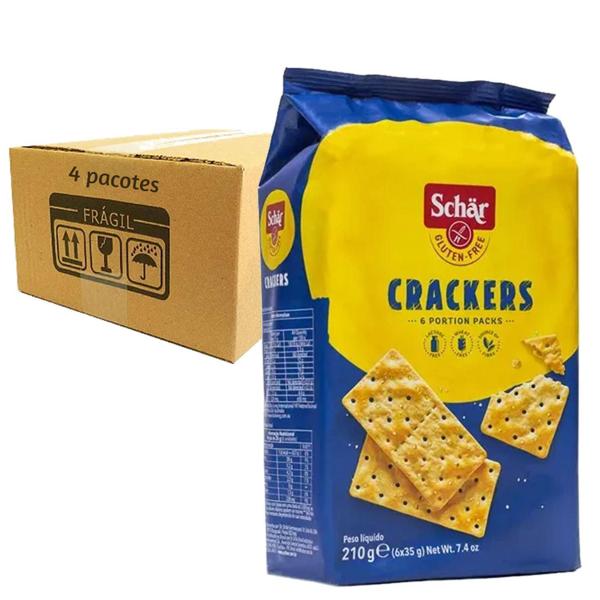 Biscoito Crackers Sem Glúten Schar 210G (4 Pacotes) Imagem de Biscoito Crackers Sem Glúten Schar 210G (4 Pacotes)