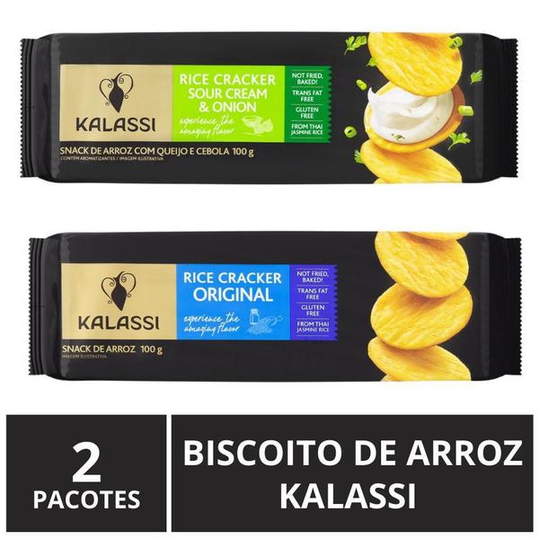 Imagem de Biscoito De Arroz Importado, 2 Pacotes De 100G, Kalassi