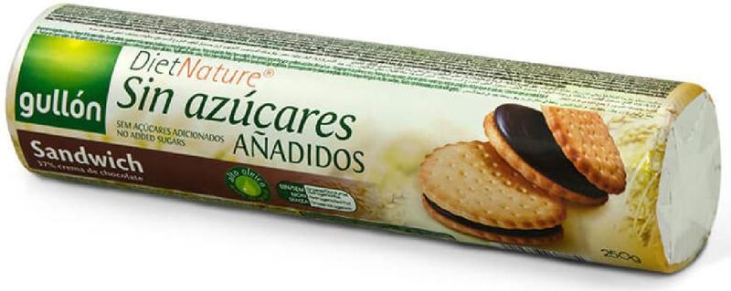 Biscoito De Chocolate Sandwich Diet Sem Açúcar 250G - Gullón Imagem de Biscoito De Chocolate Sandwich Diet Sem Açúcar 250G - Gullón