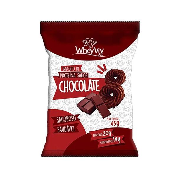 Imagem de Biscoito de Proteína Sabor Chocolate Wheyviv 45g