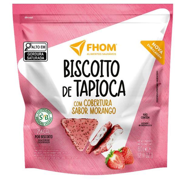 Imagem de Biscoito de Tapioca com Morango 60g Vegano Sem Glúten FHOM