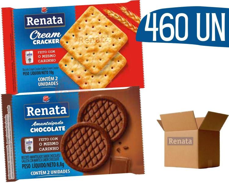 Imagem de Biscoito Em Sache Renata Chocolate E Cream Cracker - 460 Und