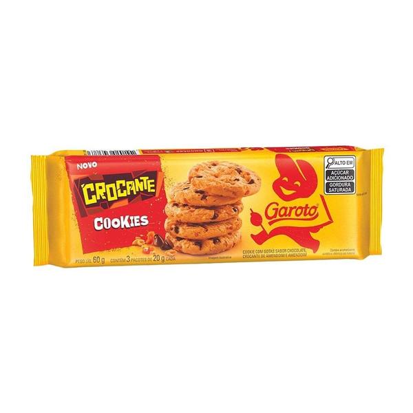 Imagem de Biscoito Garoto Crocante Cookie 60g - Embalagem com 52 Unidades