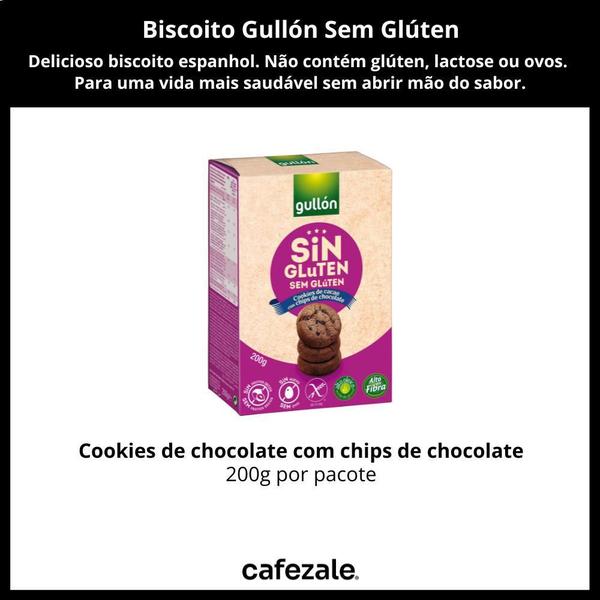 Biscoito Gullón, Cookie Chocolate, 200G, Sem Glúten Imagem de Biscoito Gullón, Cookie Chocolate, 200G, Sem Glúten