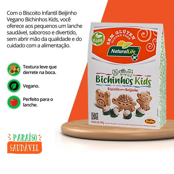 Imagem de Biscoito Infantil Beijinho Vegano - Bichinhos Kids Natural Life 80g