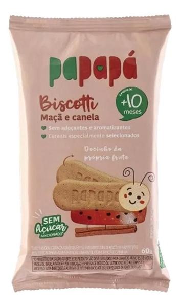 Imagem de Biscoito Infantil Biscotti Maçã E Canela Papapá 60g KIT C/6