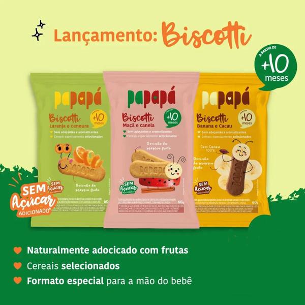 Biscoito Infantil Papapá Banana E Cacau 60G Imagem de Biscoito Infantil Papapá Banana E Cacau 60G