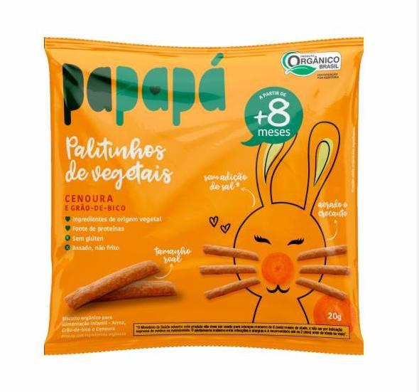 Imagem de Biscoito Infantil Papapá Orgânico Cenoura Palitinhos 20g