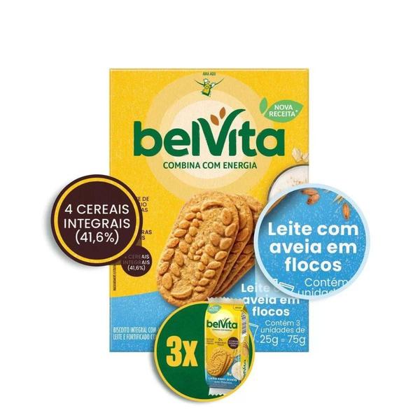 Imagem de Biscoito Integral Belvita Leite e Aveia Kit 10 caixas 75g