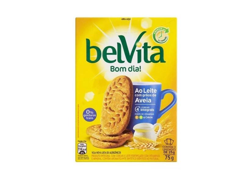 Biscoito Integral Leite Com Aveia Em Flocos Belvita 75G-20Cx Imagem de Biscoito Integral Leite Com Aveia Em Flocos Belvita 75G-20Cx