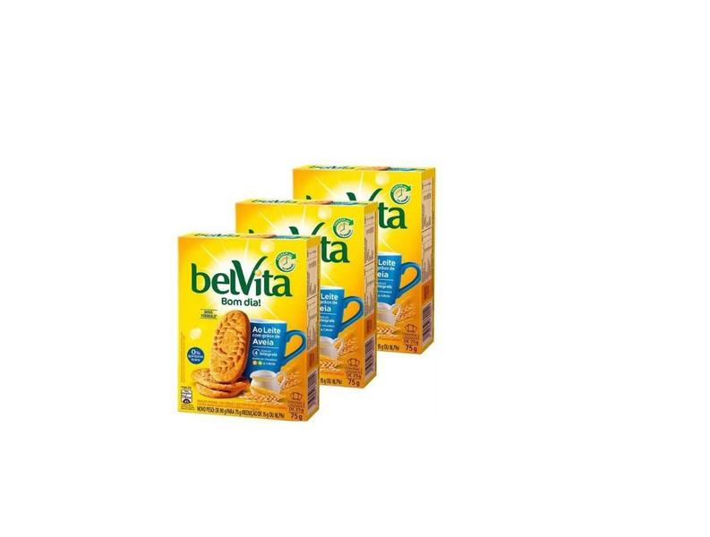 Biscoito Integral Leite Com Aveia Em Flocos Belvita 75G-20Cx Imagem de Biscoito Integral Leite Com Aveia Em Flocos Belvita 75G-20Cx