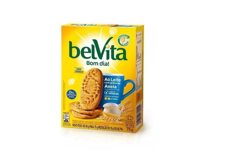 Biscoito Integral Leite Com Aveia Em Flocos Belvita 75G-20Cx Imagem de Biscoito Integral Leite Com Aveia Em Flocos Belvita 75G-20Cx