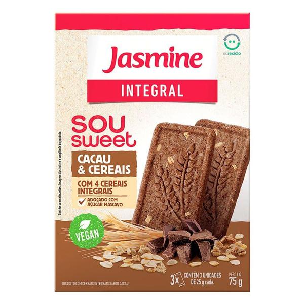 Imagem de Biscoito Jasmine Integral Sou Sweet Vegano Cacau e Cereais 75g