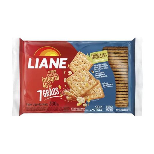 Biscoito Liane Cream Cracker Sem Lactose Integral 7 Grãos 330g Imagem de Biscoito Liane Cream Cracker Sem Lactose Integral 7 Grãos 330g