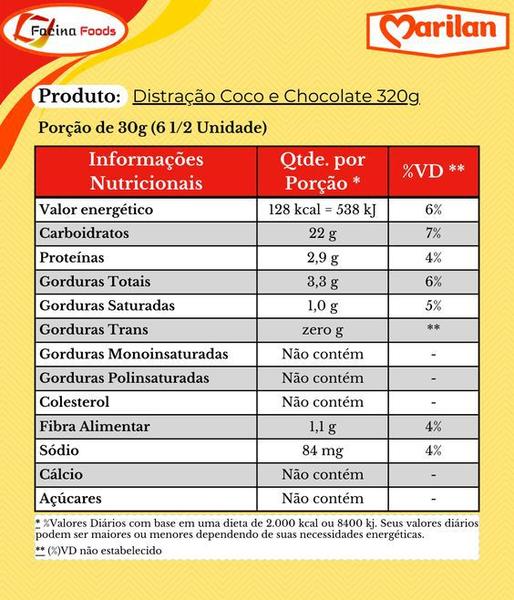 Imagem de Biscoito Marilan Distração Sabores Coco e Chocolate 640g