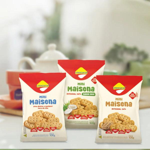 Biscoito Mini Maisena Integral Diet, Zero Lactose Lowçucar 100g Imagem de Biscoito Mini Maisena Integral Diet, Zero Lactose Lowçucar 100g