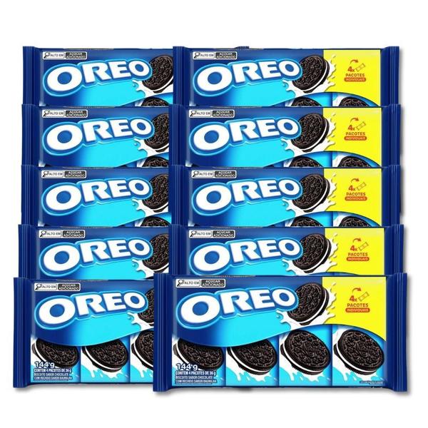 Imagem de Biscoito Oreo Recheado Baunilha Kit 10 Packs De 144G - 4X36G