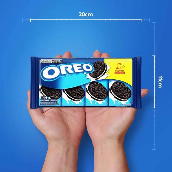 Imagem de Biscoito Oreo Recheado Baunilha Kit 5 packs de 144g  4x36g