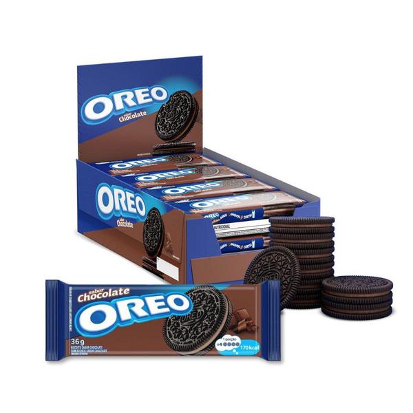 Biscoito Oreo Recheado Chocolate Individual Kit 8un de 36g Imagem de Biscoito Oreo Recheado Chocolate Individual Kit 8un de 36g