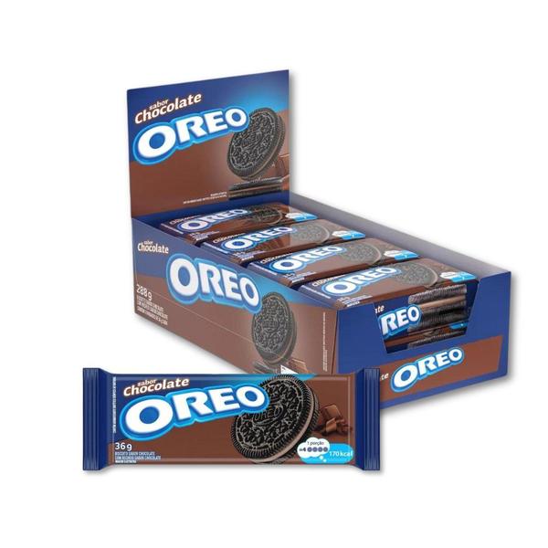 Biscoito Oreo Recheado Chocolate Individual Kit 8un de 36g Imagem de Biscoito Oreo Recheado Chocolate Individual Kit 8un de 36g