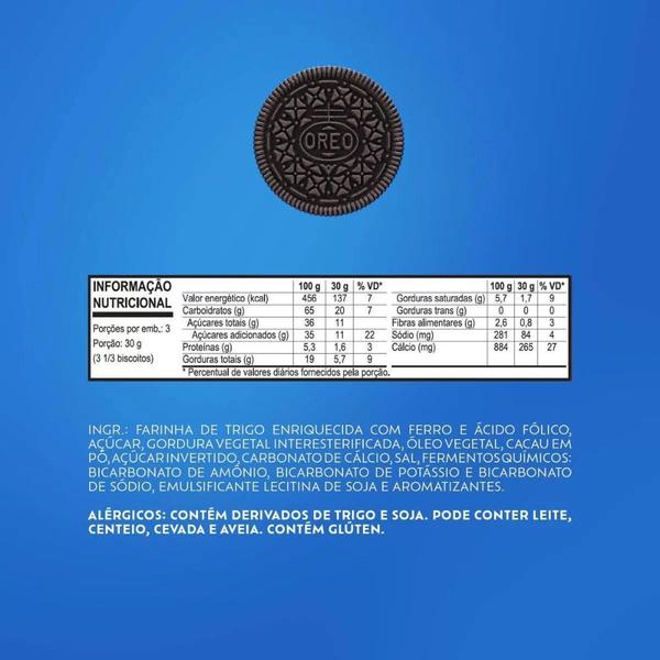 Imagem de Biscoito Oreo Recheado Chocolate Kit 3 pacotes de 90g