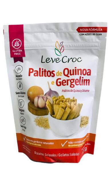 Biscoito Palito Salgado Quinoa E Gergelim Sem Glúten 120G - Leve Crock Imagem de Biscoito Palito Salgado Quinoa E Gergelim Sem Glúten 120G