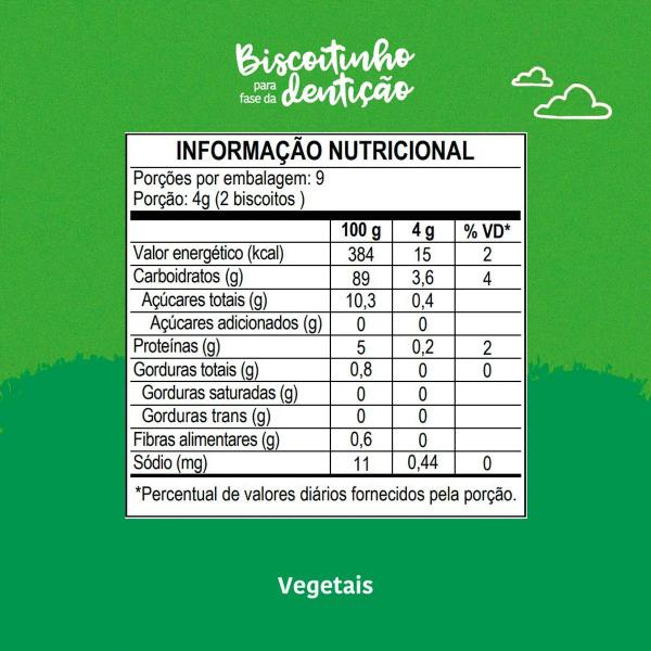 Imagem de Biscoito Para Fase De Dentição Vegetais Sem Sal +7 Meses 9 Sachês Com 2 Biscoitos Em Cada Papapá