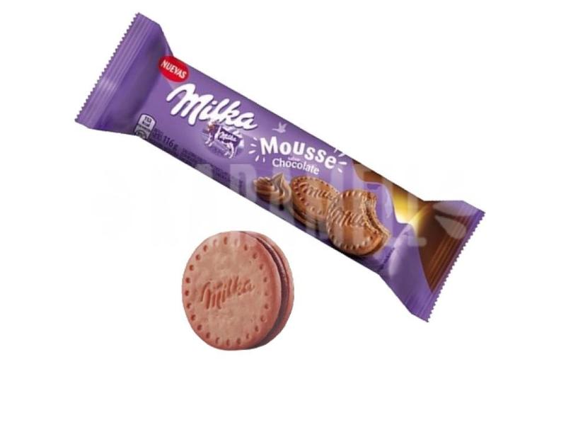 Imagem de Biscoito Recheado Milka Mousse Chocolate Importado 116g - 3 Unid