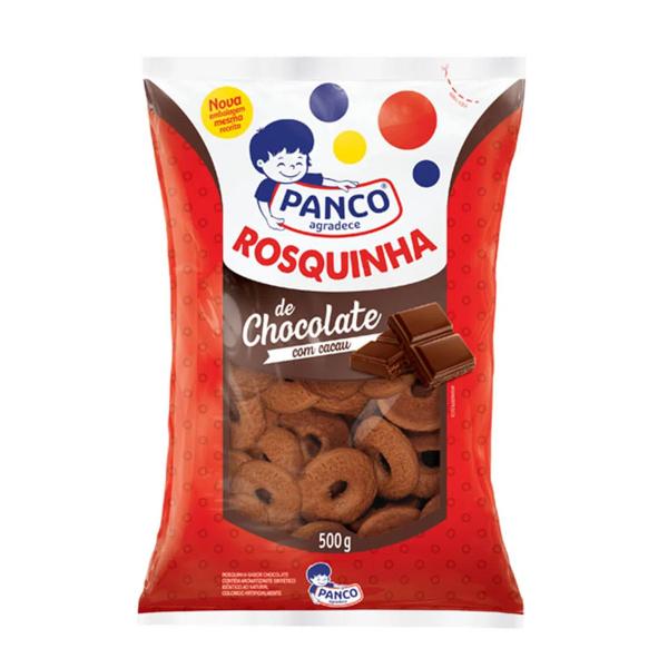 Imagem de Biscoito Rosquinha De Chocolate Panco 500 G Kit 18