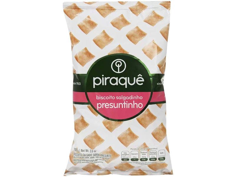 Biscoito Salgadinho Presunto Piraquê - 100g Imagem de Biscoito Salgadinho Presunto Piraquê - 100g