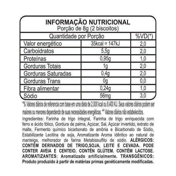 Imagem de Biscoito Salgado Cracker Integral Sachê - Single Caixa com 180 Unidades de 8g