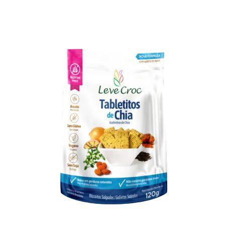 Biscoito Tabletito Salgado Chia Sem Glúten Leve Crock 120g Imagem de Biscoito Tabletito Salgado Chia Sem Glúten Leve Crock 120g
