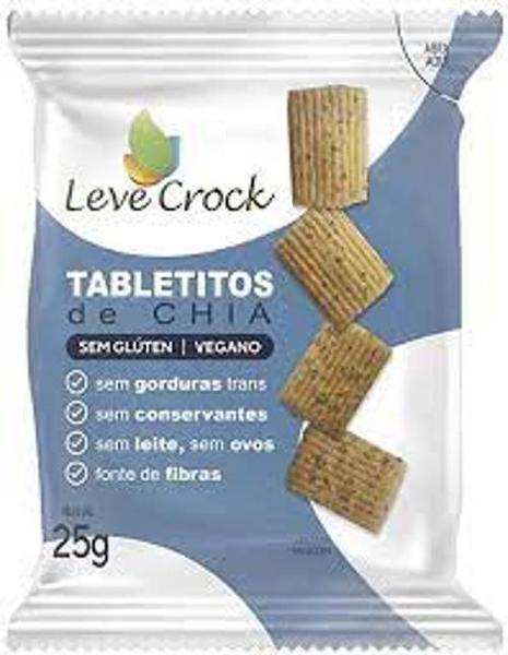 Biscoito Tabletito Salgado Chia Sem Glúten Leve Crock 25G Imagem de Biscoito Tabletito Salgado Chia Sem Glúten Leve Crock 25G